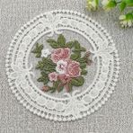 Wangchuang BEYAZ-12CM Yuvarlak M Yuvarlak El Tığ Işi Bardak Altlığı Peçete Vintage Pamuk Tığ Masa Yer Mat Düğün Peçeteler Kumaş Dantel Placemats Dekoratif Mantel Mesa (Yurt Dışından)