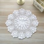 Wangchuang BEYAZ-30CM Yuvarlak M Yuvarlak El Tığ Işi Bardak Altlığı Peçete Vintage Pamuk Tığ Masa Yer Mat Düğün Peçeteler Kumaş Dantel Placemats Dekoratif Mantel Mesa (Yurt Dışından)