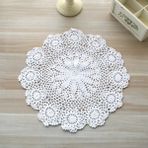 Wangchuang BEYAZ-40CM Yuvarlak M Yuvarlak El Tığ Işi Bardak Altlığı Peçete Vintage Pamuk Tığ Masa Yer Mat Düğün Peçeteler Kumaş Dantel Placemats Dekoratif Mantel Mesa (Yurt Dışından)