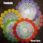 Wangchuang Beyaz ve Pembe Yuvarlak Yuvarlak 20 cm Yenı Dantel Pamuk Placemat Fincan Çay Kahve Altlığı Kupa Yemek Mutfak Masa Yer Mat Kumaş Yuvarlak Tığ Işi Danteller Içecek Cam Pedi (Yurt Dışından)