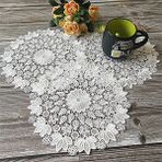Wangchuang Beyaz Yuvarlak 25CM Yeni Dantel Yuvarlak Beyaz Nakış Masa Yer Mat Yemek Pedi Kumaş Içecek Placemat Bardak Kupa Akşam Yemeği Çay Altlığı Cam Bardak Altlığı Peçete Mutfak (Yurt Dışından)