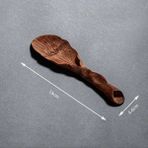 Wangchuang Büyük Derin Renkli Tahta Kaşık Bambu Kaşık Sofra Çay Seti Çin Kung Fu Ahşap Bambu Yaratıcı Lotus Yaprağı Yaprak Şeklinde Doğal Bambu Çay Kaşığı (Yurt Dışından)