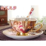 Wangchuang G Avrupa Kraliyet Sarayı Kemik Çini Kahve Seti Lüks Porselen Çay Seti Seramik Çay Fincanları Tabağı Kaşık Drinkware Coffeeware (Yurt Dışından) - Renkli