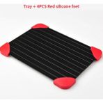 Wangchuang Kırmızı Ayaklı M 29.5X20.8X0.2 cm 1 Adet Hızlı Buz Çözme Kurulu Çözülme Yapışmaz Dondurulmuş Gıda Meyve Balık Et Buz Çözücü Hızlı Buz Çözme Plaka Tepsisi Buz Çözme Mutfak Aletleri (Yurt Dışından) - Renkli