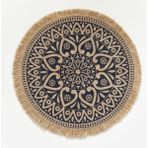 Wangchuang L Yuvarlak 38CM Boho Yuvarlak Servis Altlığı 15 Inç, Çiftlik Evi Dokuma Jüt Saçak Masa Paspasları Ponponlu Püskül Yer Mat Yemek Odası Için Ins Masa Dekorları (Yurt Dışından)