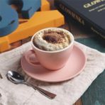Wangchuang Pembe Renk 200 ml 1 Adet Iskandinav Tarzı Mat Kahve Fincanı ve Tabağı Seti Seramik Basit Saf Renk Çay Bardağı 200 ml Latte Konsantre Bardak Porselen Hediye (Yurt Dışından) - Renkli
