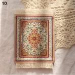 Wangchuang Stil 10 1 Inç Farsça Tarzı Bardak Dokuma Halı Mat Mousepad Retro Püskül Fincan Mat Pc Mouse Pad Saçaklı Ev Ofis Masası Dekor Zanaat (Yurt Dışından)