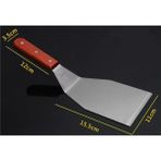 Wangchuang Stil 6 Mutfak Spatula Ahşap Saplı Izgara Turner Paslanmaz Çelik Metal Kazıma Gözleme Teppanyaki Hibachi Kalbur Pişirme Gereçler (Yurt Dışından)