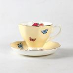 Wangchuang Stil A Sarı 200-400 ml 1 Pc Asil Kemik Çini Kahve Fincanı Seramik Öğleden Sonra Çay Fincanları ve Tabakları Set Yüksek Kaliteli Porselen Cafe Parti Drinkware Güzel Hediye (Yurt Dışından) - Renkli