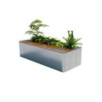 WANGHAI-666 Flowerbox banklı dış mekan bahçe saksısı, galvanizli sac ekici kutusu, sundurma, veranda, bahçe ve arka bahçe bankı için saksılı