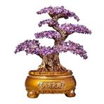 WANGHAI-666 Kristal Ağaç Değerli Taş Ağacı Feng Shui Bonsai İyi, Şans Reiki Kristalleri Dengeleyici Süsleme, Heykel Zenginlik Refah Masa Odası Dekoru Para Ağacı Değerli Taş Ağacı (Mor)