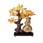 WANGHAI-666 Money Tree Citrin-şans ağacı kabak süsleri, oturma odası şarap soğutucu, televizyon dolabı, giriş dekorasyonu Feng Shui Decor Tree