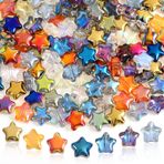 Wanmu 200 adet yıldız değerli taş, uğur getiren set, yıldız cam boncuklar, bileklikler için, cilalı, renkli taşlar, 8 mm boncuk seti, takı üretimi için, kendin yap kolye, küpe, dekor