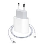 WANNA PROTECT 20W USB-C to Lightning Şarj Aleti Adaptör Kablo Set, iPhone 8/X/XS/11/12/13/14/Pro Max Uyumlu, Beyaz 20W-Şarjseti