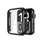 WANNA PROTECT Apple Watch Seri 10 42mm ile Uyumlu Kasa Ekran Koruyucu, 360 Tam Koruma, PC Malzeme, Temperli Cam, Siyah watch10-kasa