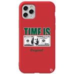 WANNA PROTECT iPhone 11 Pro Max ile Uyumlu Kırmızı Premium İçi Kadife Money Desenli Silikon Telefon Kılıfı money_174