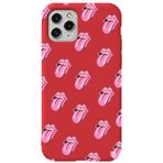 WANNA PROTECT iPhone 11 Pro Max ile Uyumlu Kırmızı Renkli Lips Dudak Desenli Silikon Telefon Kılıfı lips2_174