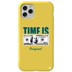 WANNA PROTECT iPhone 11 Pro Max ile Uyumlu Sarı Premium İçi Kadife Money Desenli Silikon Telefon Kılıfı money_174