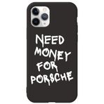 WANNA PROTECT iPhone 11 Pro Max ile Uyumlu Siyah Silikon Telefon Kılıfı, Need Money Desenli, İçi Kadife lansmankilif_174