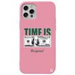 WANNA PROTECT iPhone 12 Pro Max ile Uyumlu Pembe Premium Silikon Telefon Kılıfı, Money Desenli, İçi Kadife money_176