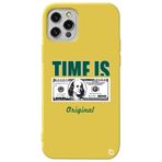 WANNA PROTECT iPhone 12 Pro Max ile Uyumlu Sarı Premium İçi Kadife Money Desenli Silikon Telefon Kılıfı money_176