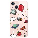 WANNA PROTECT iPhone 13 ile Uyumlu Arı Balon Tasarımlı Desenli Şeffaf Silikon Telefon Kılıfı