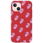 WANNA PROTECT iPhone 13 ile Uyumlu Kırmızı Renkli Lips Dudak Desenli Silikon Telefon Kılıfı lips2_195