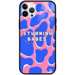 WANNA PROTECT iPhone 13 Pro Max ile Uyumlu Stunning Babes Desenli Glossy Telefon Kılıfı, Mavi-Pembe stunningbabesglossy_197