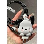 WANNA PROTECT iPhone 20W Uyumlu Şarj Kablosu Koruyucu, Adaptör Koruyucu, Kablo Spirali, 5'li Set, Sevimli Köpekcik KabloKoruyucu3lüSet