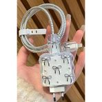 WANNA PROTECT iPhone 20W Uyumlu Şarj Kablosu Koruyucu, Adaptör Koruyucu, Kablo Spirali, Fiyonk Desenli, 5'li Set KabloKoruyucu3lüSet