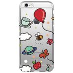 WANNA PROTECT iPhone 6 Plus ile Uyumlu Arı Balon Tasarımlı Şeffaf Silikon Telefon Kılıfı