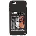 WANNA PROTECT iPhone 6 Plus ile Uyumlu Attack On Titan Eren Desenli Silikon Telefon Kılıfı, Siyah, Premium İçi Kadife attackontitan9_167