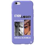 WANNA PROTECT iPhone 6 Plus ile Uyumlu Lila, Attack On Titan Eren Desenli, Premium Silikon Telefon Kılıfı, İçi Kadife attackontitan9_167