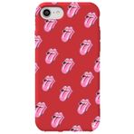 WANNA PROTECT iPhone 8 ile Uyumlu Kırmızı Renkli Lips Dudak Desenli Silikon Telefon Kılıfı lips2_169