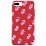 WANNA PROTECT iPhone 8 Plus ile Uyumlu Kırmızı Renkli Lips Dudak Desenli Silikon Telefon Kılıfı lips2_171