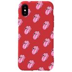 WANNA PROTECT iPhone XS ile Uyumlu Kırmızı Renkli Lips Dudak Desenli Silikon Telefon Kılıfı lips2_172