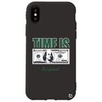 WANNA PROTECT iPhone XS ile Uyumlu Siyah Premium İçi Kadife Money Desenli Silikon Telefon Kılıfı money_172