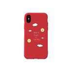 WANNA PROTECT iPhone XS Kılıf, Kırmızı, Don't Forget To Smile Desenli, Silikon GulumsemeyiUnutma_053