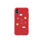 WANNA PROTECT iPhone XS Max Kılıf, Kırmızı, Don't Forget To Smile Desenli, Kadife İç, Silikon GulumsemeyiUnutma_052