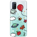 WANNA PROTECT Oppo A72 ile Uyumlu Arı Balon Tasarımlı Desenli Şeffaf Silikon Telefon Kılıfı