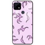 WANNA PROTECT Oppo Realme C21 ile Uyumlu Alev Premium Desenli Glossy Telefon Kılıfı, Lila