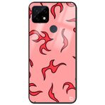 WANNA PROTECT Oppo Realme C21 ile Uyumlu Alev Premium Desenli Glossy Telefon Kılıfı, Pembe