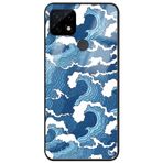 WANNA PROTECT Oppo Realme C21 ile Uyumlu Dalga Premium Desenli Glossy Telefon Kılıfı, Çok Renkli