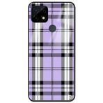 WANNA PROTECT Oppo Realme C21 ile Uyumlu Ekose Premium Desenli Glossy Telefon Kılıfı, Lila