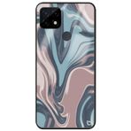 WANNA PROTECT Oppo Realme C21 ile Uyumlu Girdap Premium Desenli Glossy Telefon Kılıfı, Mavi Karışık