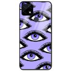 WANNA PROTECT Oppo Realme C21 ile Uyumlu Göz Premium Desenli Glossy Telefon Kılıfı, Çok Renkli