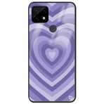 WANNA PROTECT Oppo Realme C21 ile Uyumlu Kalpler Premium Desenli Glossy Telefon Kılıfı, Lila