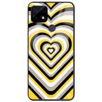 WANNA PROTECT Oppo Realme C21 ile Uyumlu Kalpler Premium Desenli Glossy Telefon Kılıfı, Sarı