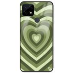 WANNA PROTECT Oppo Realme C21 ile Uyumlu Kalpler Premium Desenli Glossy Telefon Kılıfı, Yeşil