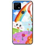 WANNA PROTECT Oppo Realme C21 ile Uyumlu Kamera Korumalı Gökkuşağı Balon Premium Desenli Glossy Telefon Kılıfı kalpglossy_683